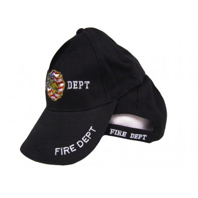 USA Fire Dept Department Seal Black Embroidered Baseball Style Cap Hat (RUF)  eb-07144453